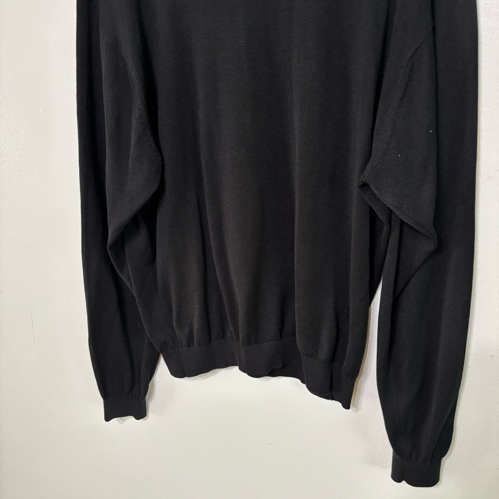 Baracuta Men’s Black Silk Cotton Blend Contemporary Crew Neck Sweater Size Xl — image 4 of 6